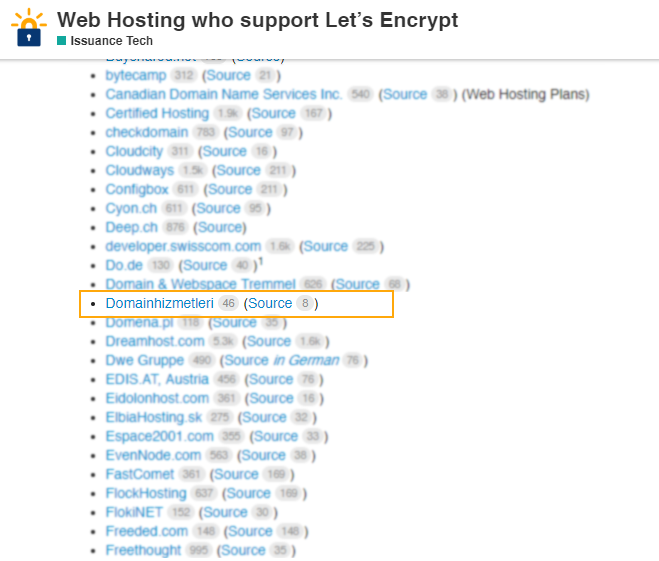 Let's Encrypt Community Listesi